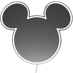 Yellowpop Disney Mickey Mirror Silver LED Neon Sign - Wilko - thumbnail 1