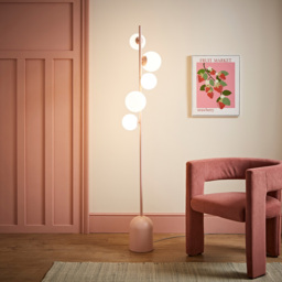 ValueLights Marlow Blush Pink Globe LED Floor Lamp - Wilko - thumbnail 7