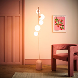ValueLights Marlow Blush Pink Globe LED Floor Lamp - Wilko - thumbnail 3