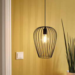 EGLO Newton Black Caged Shade Pendant Light - Size: 27.5 x 27.5 x 110.0cm - Wilko - thumbnail 3