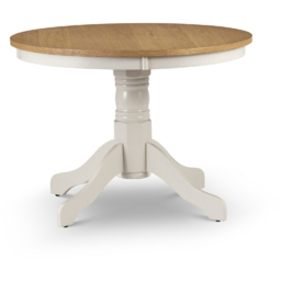 Julian Bowen Davenport Round Pedestal Dining Table Oak and Ivory - Size: 4 Seater - Cream - Wilko - thumbnail 4