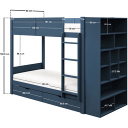 Flair Ruby Blue Bunk Bed with Storage - Size: Single - Wilko - thumbnail 7