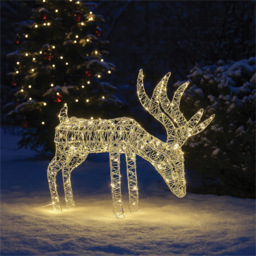 Xmas Haus Silver 200 Warm White LED Head Down Deer Christmas Decoration 1ft - Size: 550 x 430 x 150cm - Wilko - thumbnail 5