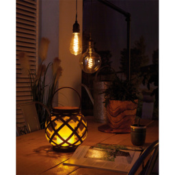 Luxform Solar Powered Rattan Table Lantern 2 Pack - Size: 21 x 21 x 21cm - Brown - Wilko - thumbnail 5