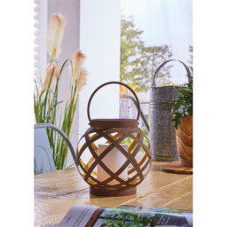 Luxform Solar Powered Rattan Table Lantern 2 Pack - Size: 21 x 21 x 21cm - Brown - Wilko - thumbnail 6