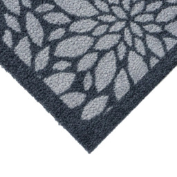 JVL Mega Grey Flowers Latex Backed Door Runner 57 x 150cm - Size: 150 x 57 x 1cm - Blue - Wilko - thumbnail 5