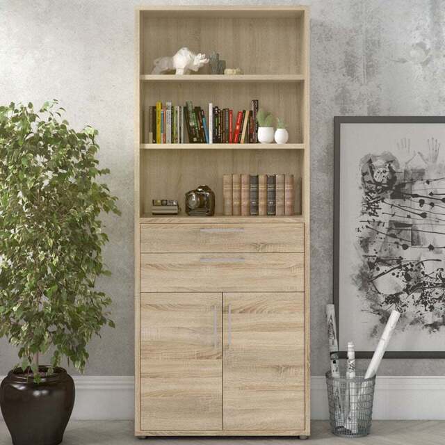 Florence 2 Door 2 Drawer 3 Shelf Oak Bookcase - Wood - Furniture to Go - Wilko - image 1