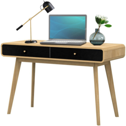 Loft24 Cassie 2 Drawer Oak Black Compact Desk - Size: 79 x 120 x 50cm - oak/black - Wilko - thumbnail 5