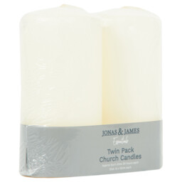Twin Pack Church Candles White - Wilko - thumbnail 3