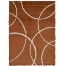 Homemaker Terracotta and Ivory Bubbles Snug Shaggy Rug 200 x 290cm - Multi - Wilko - thumbnail 1