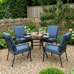 Sardinia 4 Seater Patio Dining Set - Blue - Outdoor Essentials - Wilko - thumbnail 4