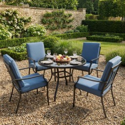 Sardinia 4 Seater Patio Dining Set - Blue - Outdoor Essentials - Wilko - thumbnail 5