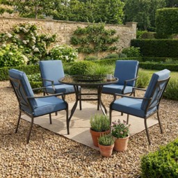 Sardinia 4 Seater Patio Dining Set - Blue - Outdoor Essentials - Wilko - thumbnail 6