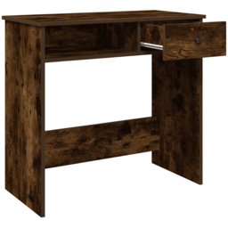 vidaXL Single Drawer Computer Desk Smoked Oak - Size: 75 x 80 x 40cm - Brown - Wilko - thumbnail 4