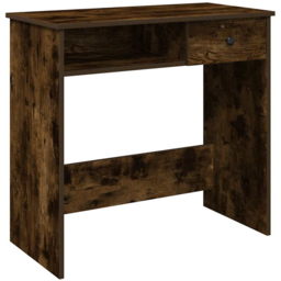 vidaXL Single Drawer Computer Desk Smoked Oak - Size: 75 x 80 x 40cm - Brown - Wilko - thumbnail 3