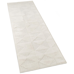 Desire Rugs Hamilton Cream Geometric Triangle Mosaic Rug 60 x 220cm - Size: 220 x 60 x 1.3cm - Wilko