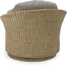 Desser Arlington Lyon Grey Natural Rattan Swivel Chair - Size: Single - Wilko - thumbnail 4