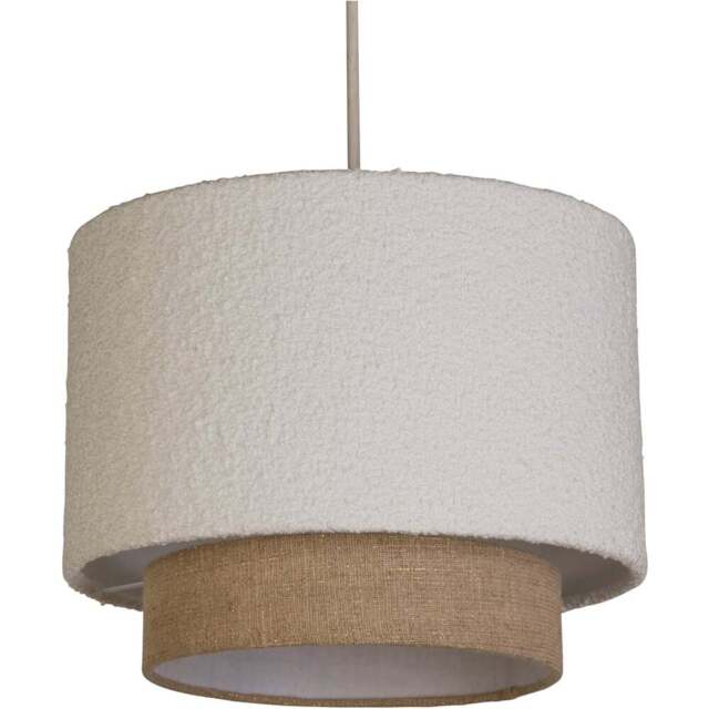Lighting Collection Aurelia 2 Tier White and Gold Boucle Ceiling Shade - Size: 24 x 30 x 30cm - Wilko - image 1