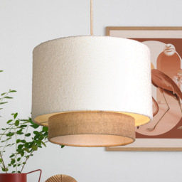 Lighting Collection Aurelia 2 Tier White and Gold Boucle Ceiling Shade - Size: 24 x 30 x 30cm - Wilko - thumbnail 3