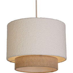 Lighting Collection Aurelia 2 Tier White and Gold Boucle Ceiling Shade - Size: 24 x 30 x 30cm - Wilko - thumbnail 4