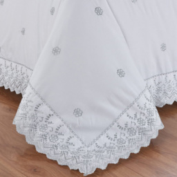Serene Gabrielle King Size Floral Duvet Cover Set - Silver - Wilko - thumbnail 5