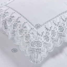 Serene Gabrielle King Size Floral Duvet Cover Set - Silver - Wilko - thumbnail 6