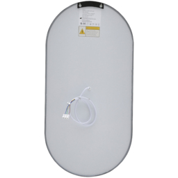 Living and Home Black Oval Metal Frame Anti Fog LED Wall Mirror with Touch Sensor - Size: 90 x 60 x 4cm - Wilko - thumbnail 4