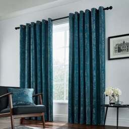 Helena Springfield Roma Lined Emerald Eyelet Curtains 168 x 228cm - Size: W 168 x D 229cm - Wilko