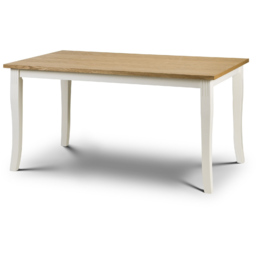 Julian Bowen Davenport Dining Table Oak and Ivory - Size: 4 Seater - Cream - Wilko - thumbnail 3