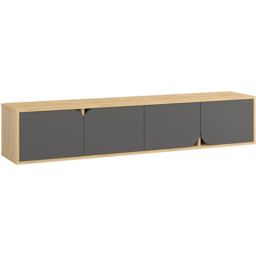 Decortie Spark 4 Door Oak Anthracite Grey Modern TV Unit - Size: 35 x 180 x 35.6cm - Multi - Wilko - thumbnail 3