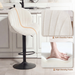 Portland Cream Chenille Swivel Bar Stools Set of 2 - Wilko - thumbnail 7