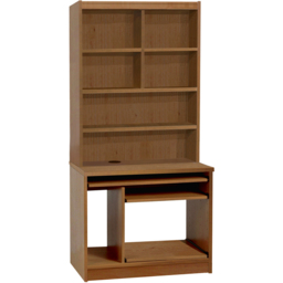 R White Cabinets 6 Shelf Computer Desk with Hutch Brown - Size: 182.8 x 85 x 54cm - Wilko - thumbnail 3