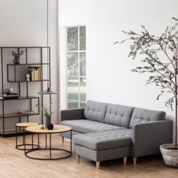 Florence Seaford Oak and Black Metal Round Coffee Table - Furniture To Go - Wilko - thumbnail 6