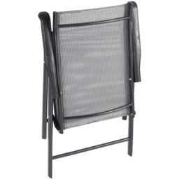 Living and Home 4 Seater Black Wood Grain Rectangular Patio Set - Wilko - thumbnail 4
