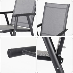 Living and Home 4 Seater Black Wood Grain Rectangular Patio Set - Wilko - thumbnail 7