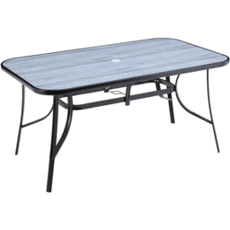 Living and Home 4 Seater Black Wood Grain Rectangular Patio Set - Wilko - thumbnail 3