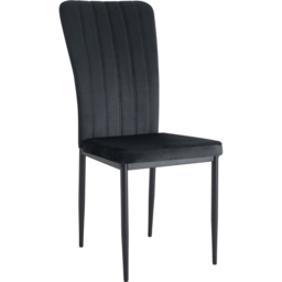 Elle Set of 4 Black Velvet Effect Plush Padded Upholstered Dining Chair - MCC - Wilko - thumbnail 3