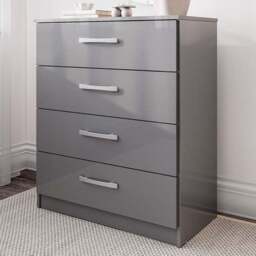 Lynx 4 Drawer Grey Chest of Drawers - Birlea - Wilko - thumbnail 1