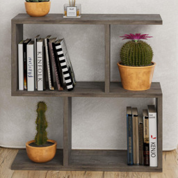 Decortie Homemania 4 Shelf Dark Coffee Wooden Side Table - Size: 60 x 60 x 19.5cm - Brown - Wilko