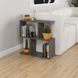 Decortie Homemania 4 Shelf Dark Coffee Wooden Side Table - Size: 60 x 60 x 19.5cm - Brown - Wilko - thumbnail 7