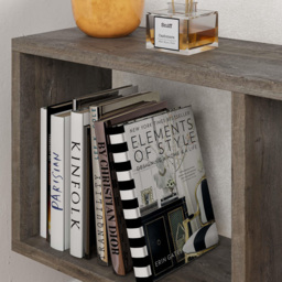 Decortie Homemania 4 Shelf Dark Coffee Wooden Side Table - Size: 60 x 60 x 19.5cm - Brown - Wilko - thumbnail 4