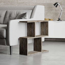 Decortie Homemania 4 Shelf Dark Coffee Wooden Side Table - Size: 60 x 60 x 19.5cm - Brown - Wilko - thumbnail 6