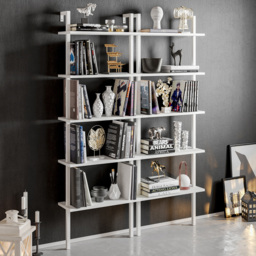Decorotika Piante 5 Shelf White Bookshelf - Size: 174 x 60 x 22cm - Wilko - thumbnail 4