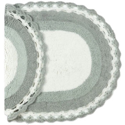 Allure Bath Fashions Grey Crochet Edged Reversible Bath Mat - Size: 50 x 80cm - Wilko - thumbnail 3