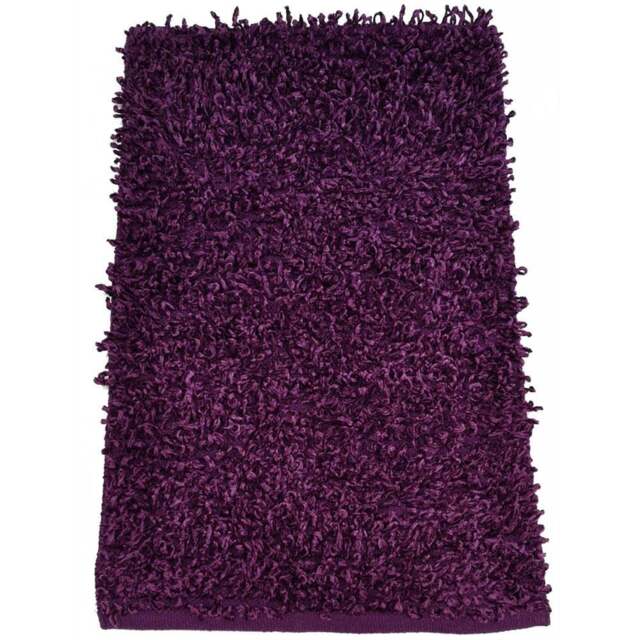 Rapport Home Oxford Purple Shaggy Super Absorbent Rug 88 x 55cm - Wilko - image 1