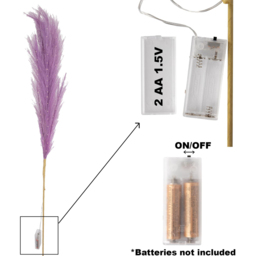 Shatchi Pre Lit Pampas Grass 100cm - Size: 100 x 8 x 8cm - Purple - Wilko - thumbnail 3
