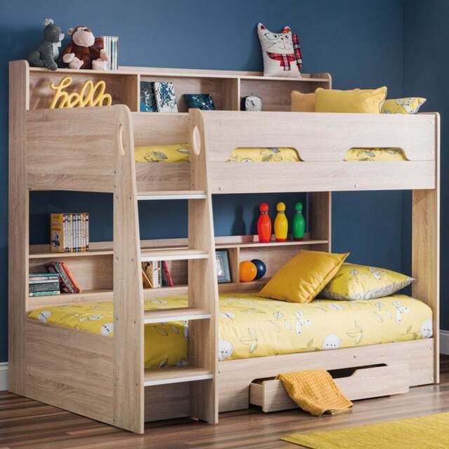 Julian Bowen Orion Sonoma Oak Single Drawer Bunk Bed - Wood - Wilko - image 1