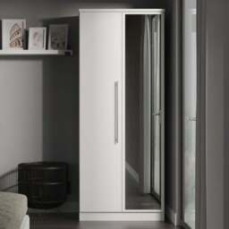 Crowndale Sherwood 2 Door Porcelain Matt Wardrobe - White - Wilko