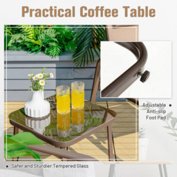 Costway 2 Seater Patio Bistro Set Brown - Size: 87.5 x 73 x 32cm - Wilko - thumbnail 7