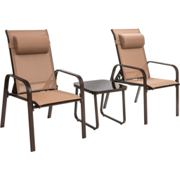 Costway 2 Seater Patio Bistro Set Brown - Size: 87.5 x 73 x 32cm - Wilko - thumbnail 3